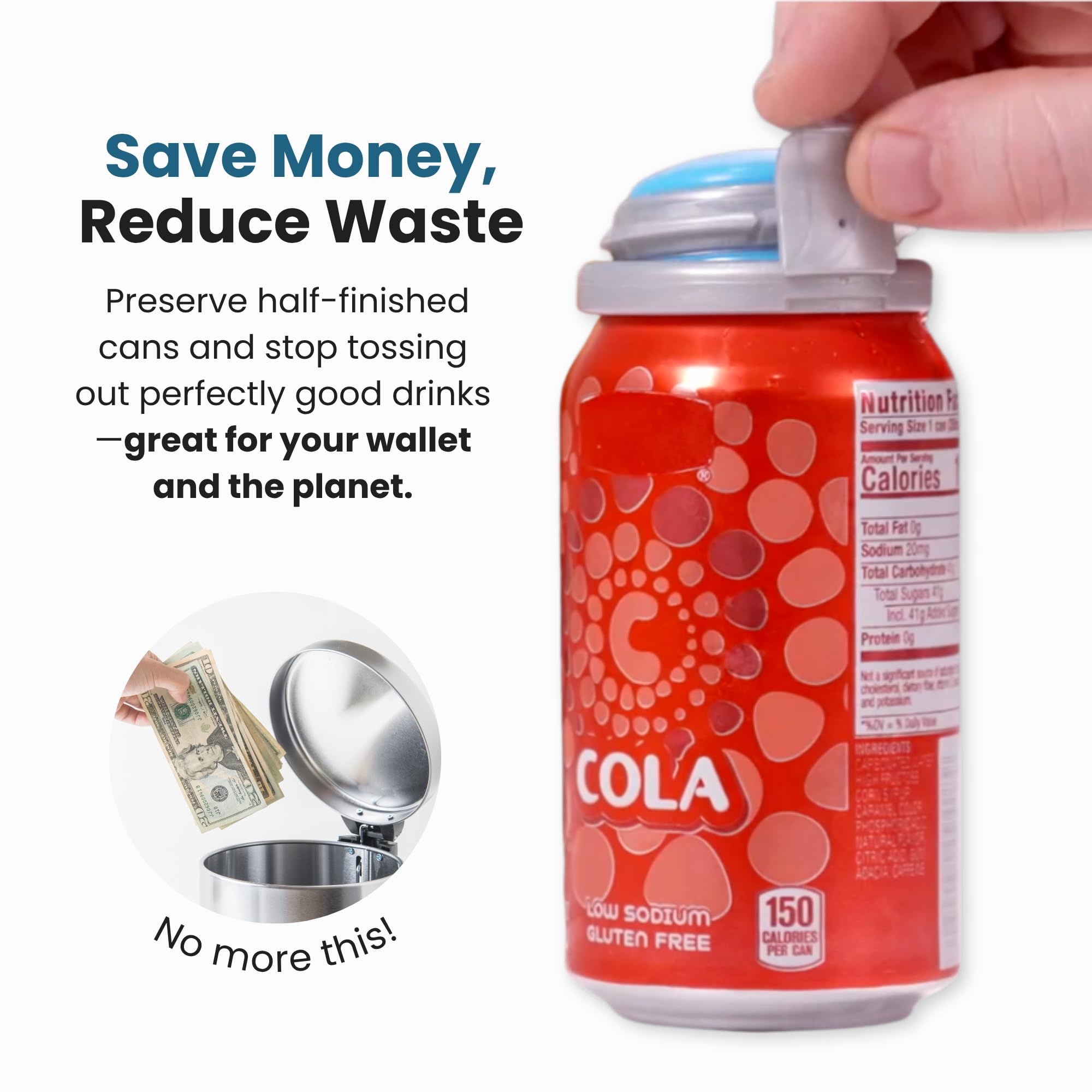 Amazon.com: Jokari 2 Click Fizz Keeper Pump and Pour for 12oz Cans
